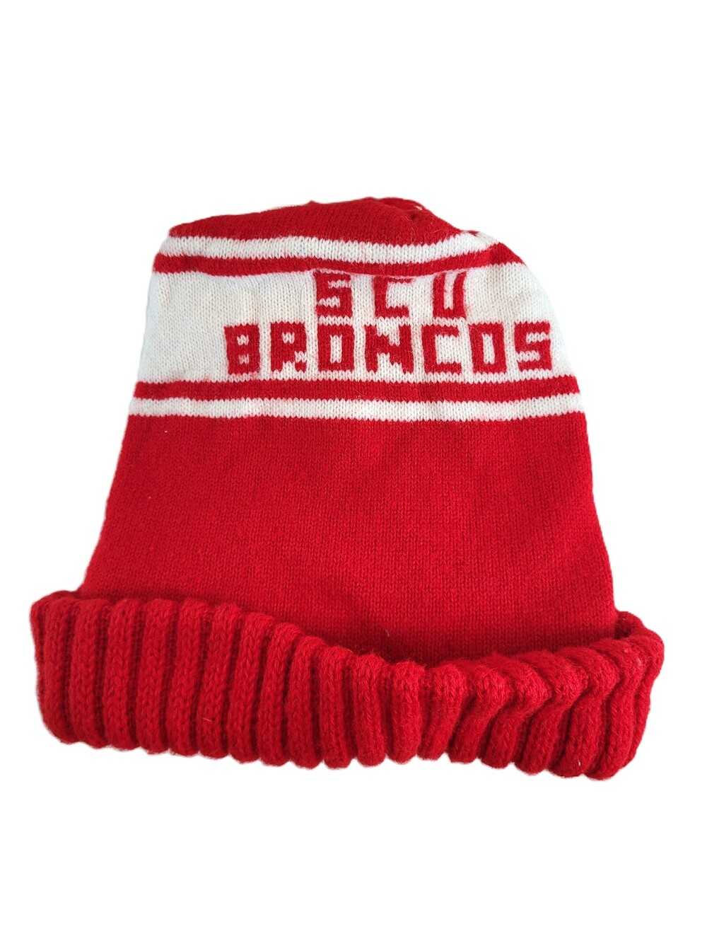 SCU Santa Clara University Broncos Knit Beanie Hat Red White Pom One Size